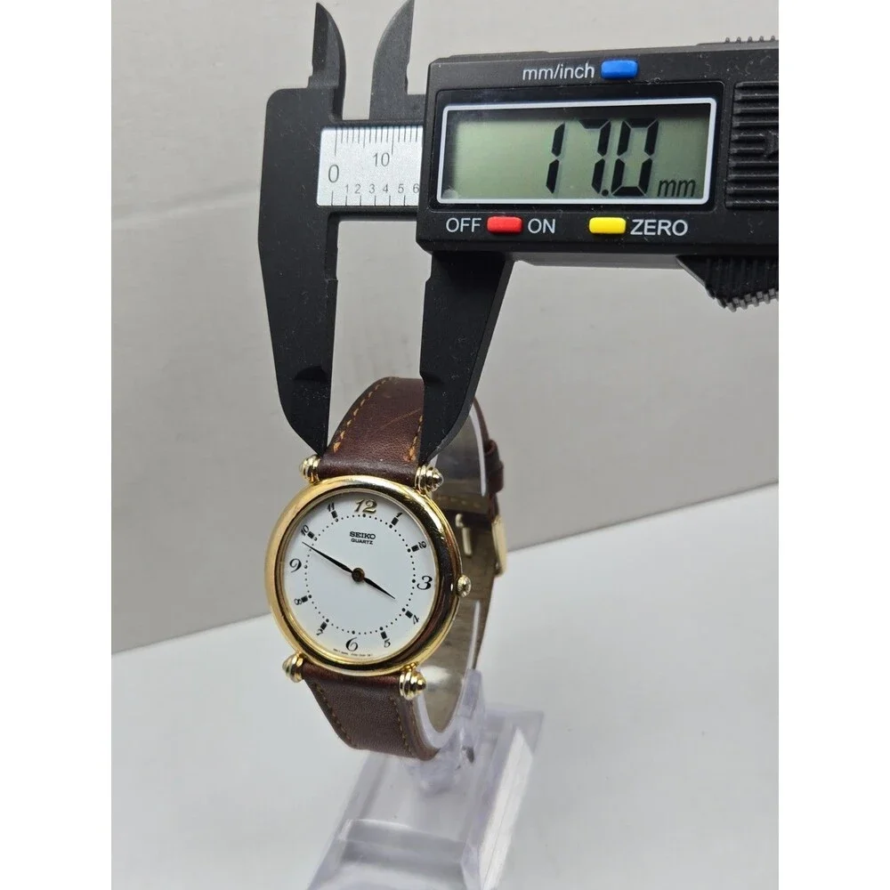 Vintage Seiko Vendome Obus 35mm Watch Gold Tone Quartz Art Deco New Battery